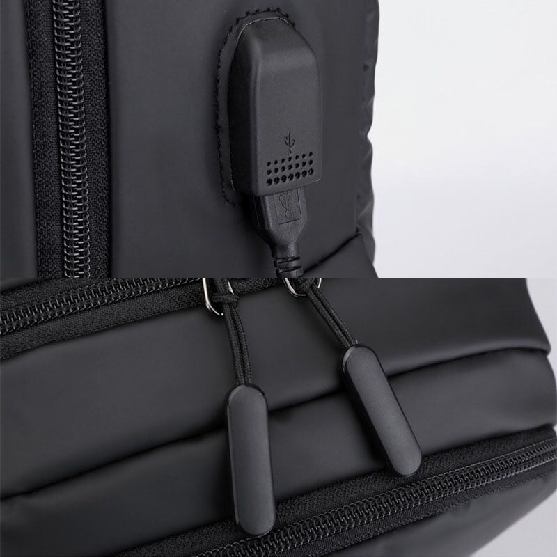 Männer Usb-aufladung Outdoor Nylon Reise Wasserdicht Große Kapazität 13 Zoll Laptoptasche Reisetasche Rucksack