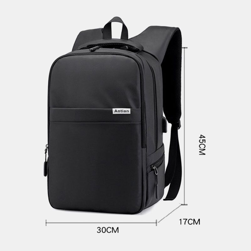 Männer Usb-aufladung Outdoor Nylon Reise Wasserdicht Große Kapazität 13 Zoll Laptoptasche Reisetasche Rucksack