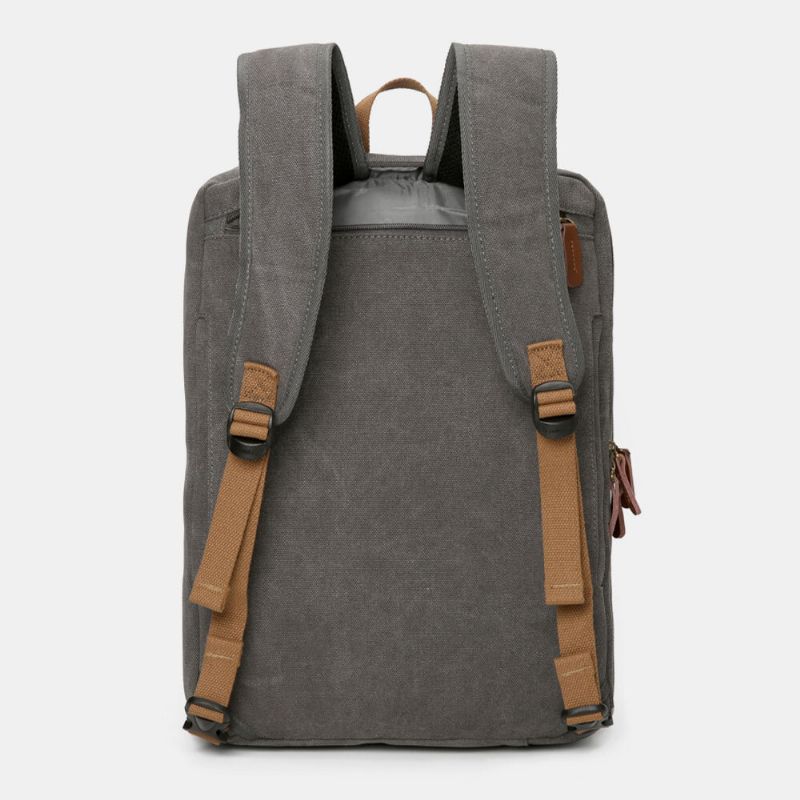 Männer Vintage Casual Canvas Große Kapazität 17 Zoll Laptoptasche Rucksack Umhängetasche Mit Mehreren Taschen