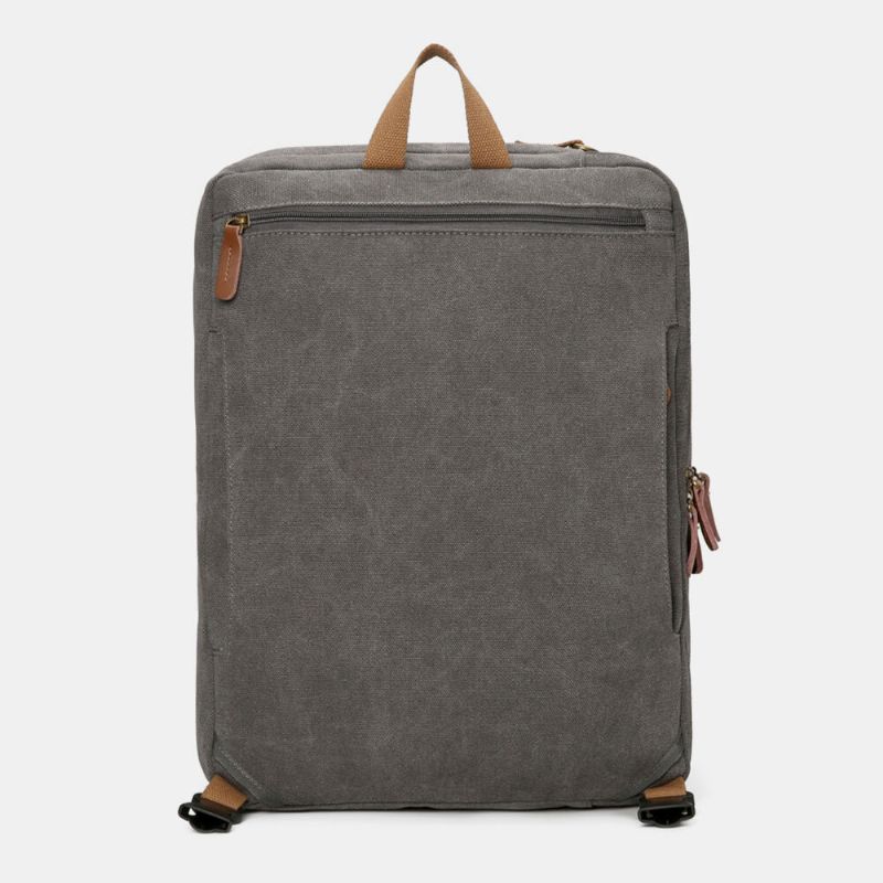 Männer Vintage Casual Canvas Große Kapazität 17 Zoll Laptoptasche Rucksack Umhängetasche Mit Mehreren Taschen