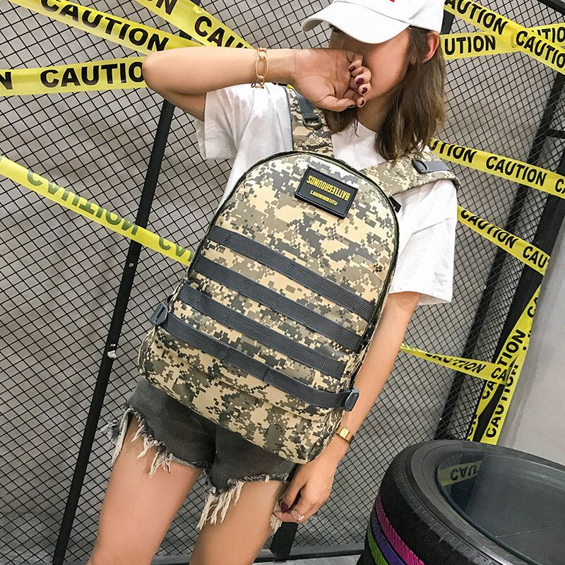 Unisex Camouflage Oxford Stoff Student Schultasche Mode Spiel Trend Rucksack