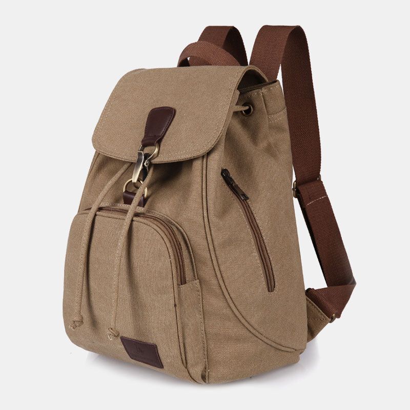 Unisex Canvas Kordelzug Große Kapazität Reise 15 Zoll Multi-tragetasche Rucksack Umhängetasche Handtasche