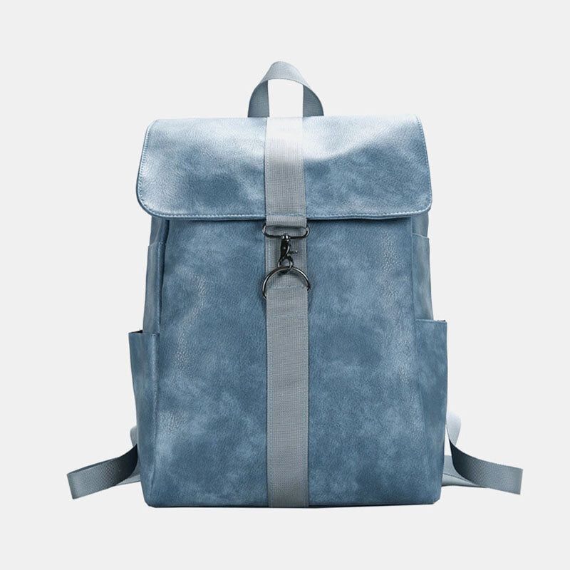 Unisex Kunstleder Retro Große Kapazität Outdoor 15.6 Zoll Laptoptasche Schultasche Rucksack