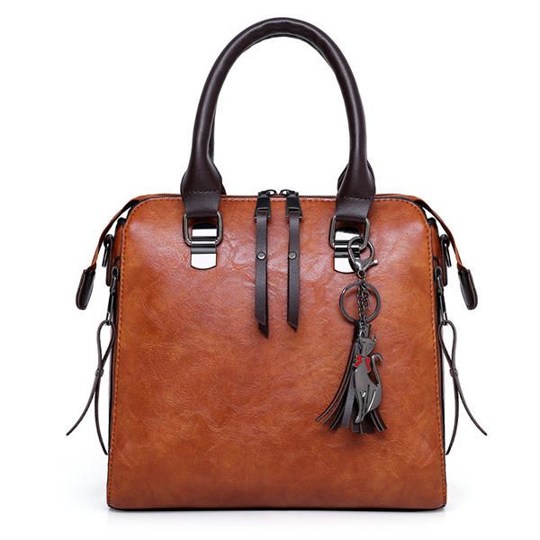 4 Stück Damen Kunstleder Handtasche Vintage Elegante Multifunktions Umhängetasche