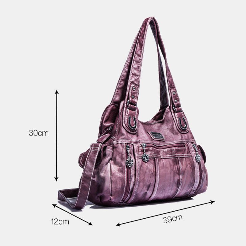 Angel Kiss Frauen Pu-leder Multi-carry Einfarbig Umhängetasche Umhängetasche Tote Handtasche