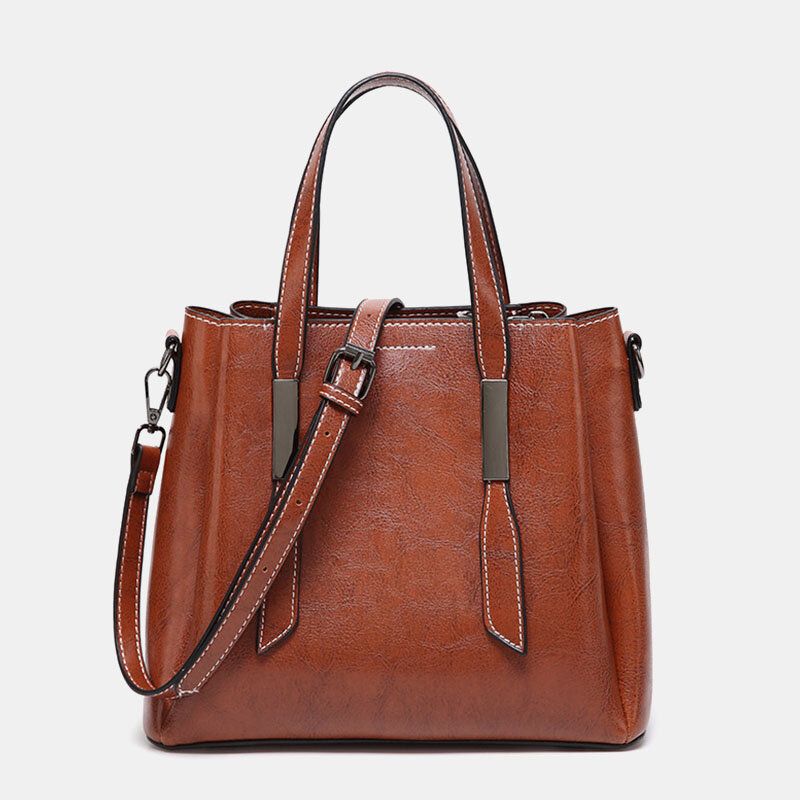 Damen Casual Faxu Lederhandtasche Umhängetasche