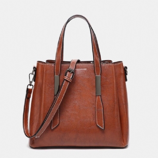 Damen Casual Faxu Lederhandtasche Umhängetasche