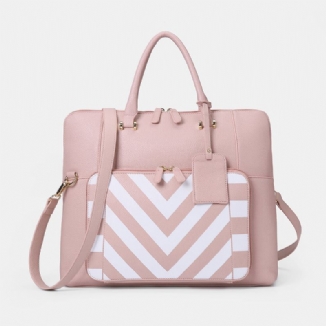 Damen Design Striped Business Elegante Handtasche Multifunktions-umhängetasche