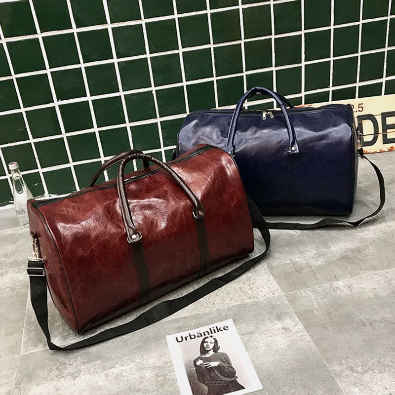 Damen Herren Leder Retro Große Kapazität Handtasche Business Gepäcktasche Umhängetasche Umhängetasche