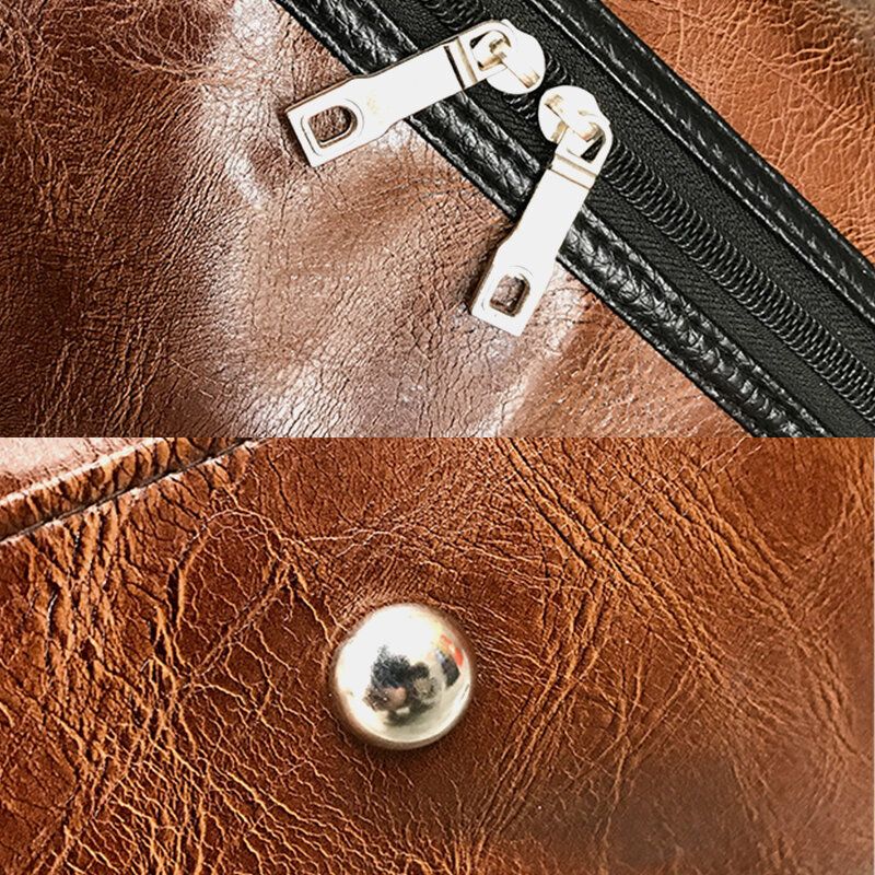 Damen Herren Leder Retro Große Kapazität Handtasche Business Gepäcktasche Umhängetasche Umhängetasche