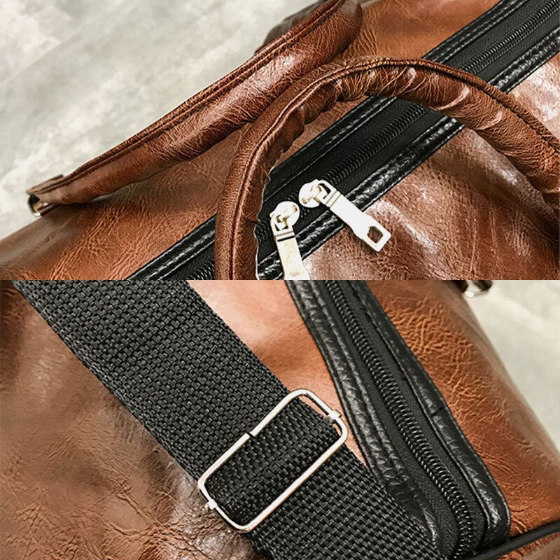 Damen Herren Leder Retro Große Kapazität Handtasche Business Gepäcktasche Umhängetasche Umhängetasche