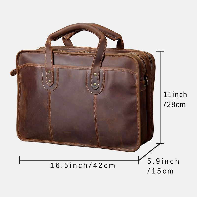 Ekphero Herren Vintage Multifunktionale Verschleißfeste Kunstleder Große Kapazität Business Aktentaschen Handtasche