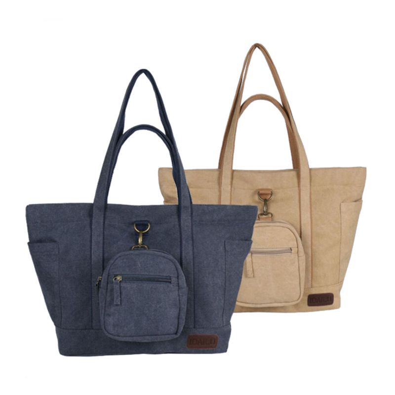 Frauen Canvas Casual Große Kapazität Mit Kleiner Tasche Tragetasche Tägliche Umhängetasche