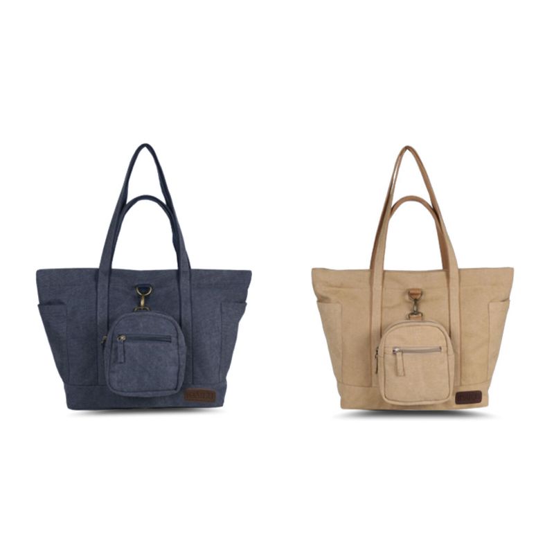 Frauen Canvas Casual Große Kapazität Mit Kleiner Tasche Tragetasche Tägliche Umhängetasche