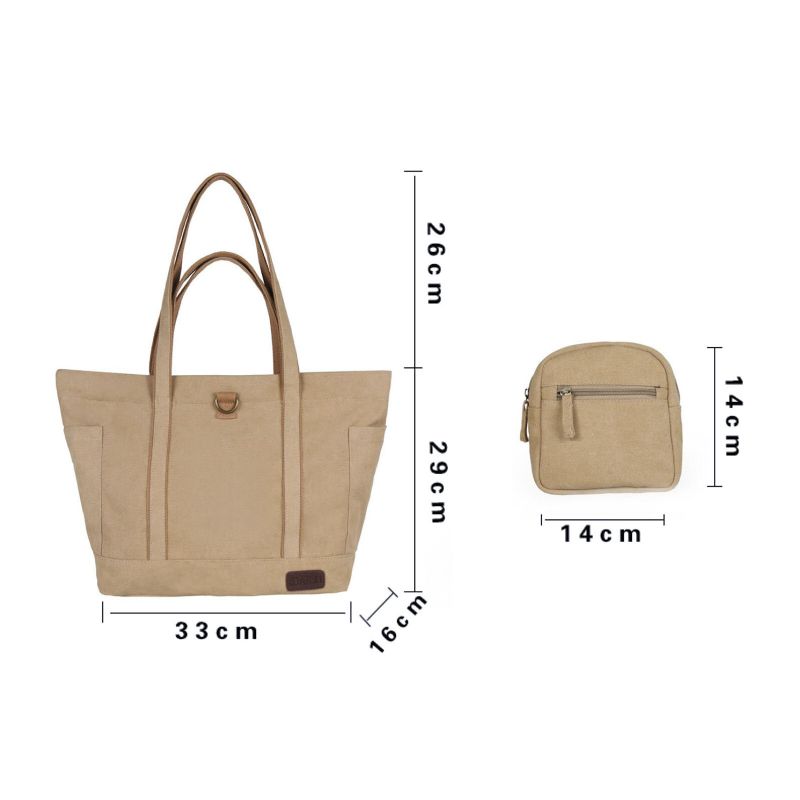 Frauen Canvas Casual Große Kapazität Mit Kleiner Tasche Tragetasche Tägliche Umhängetasche