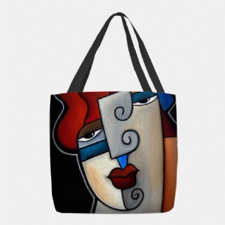 Frauen-filz-picasso-art-mehrfarbenkarikaturfiguren-druck-handtaschen-schulter-beutel-tasche