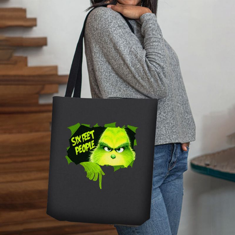 Frauen Fühlte Niedliche Cartoon-grün-monster-muster Umhängetasche Handtasche Tote