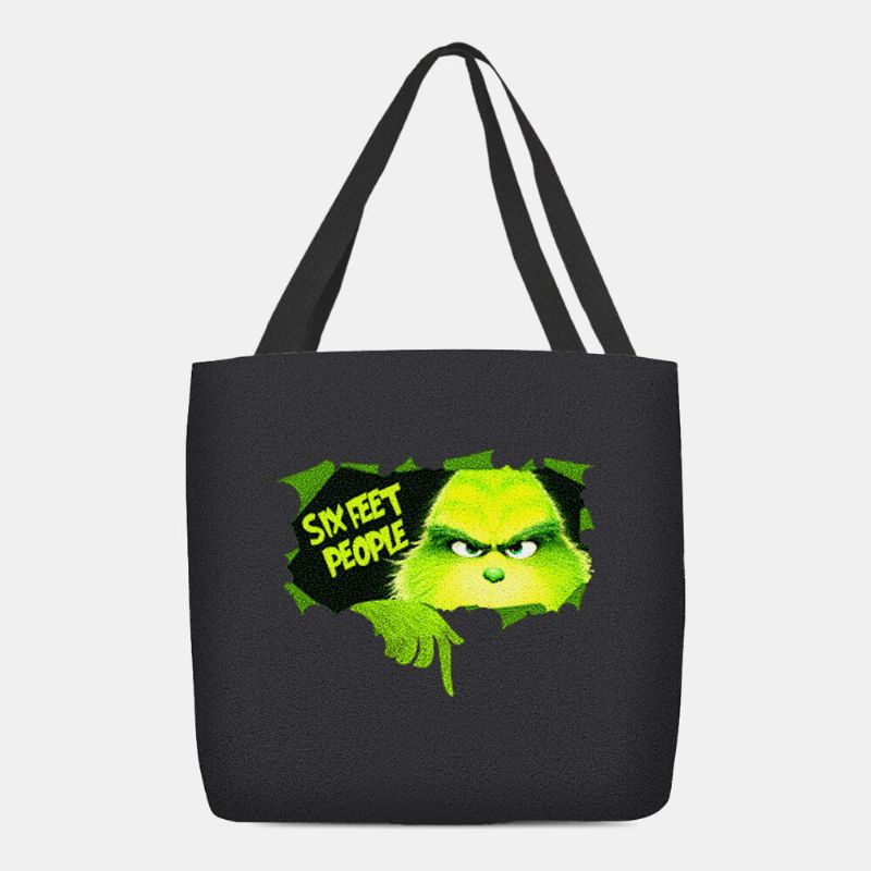 Frauen Fühlte Niedliche Cartoon-grün-monster-muster Umhängetasche Handtasche Tote