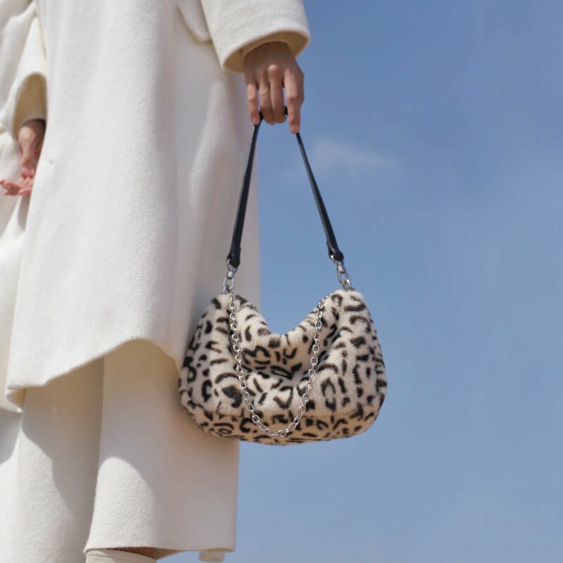 Frauen Fühlten Sich Weich Beiläufige Mode-leopard-muster-unterarm-mini-allgleiches-handtaschen-umhängetasche