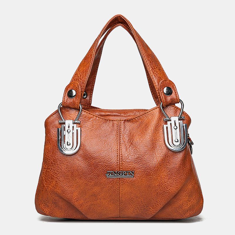 Frauen Kunstleder Retro Business Shopping All-match Große Kapazität Multi-carry Handtasche Tote Umhängetasche