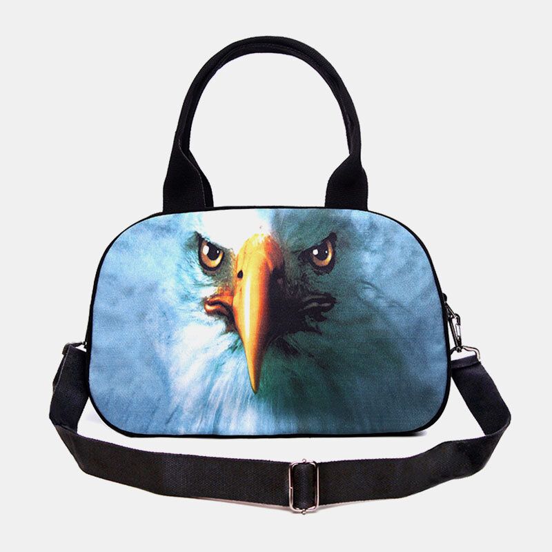 Frauen Leinwand 3d Dreidimensionale Süße Katze Tierdruck Casual Cartoon Handtasche Umhängetasche Satchel Bag