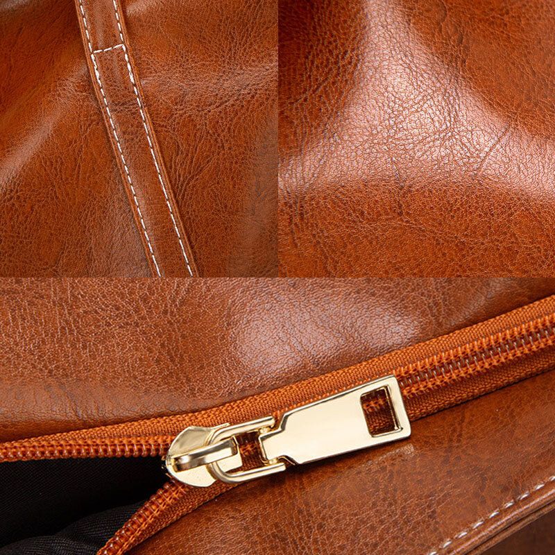 Frauen Pu-leder Frühling Vintage Große Kapazität Umhängetasche Handtasche Tote