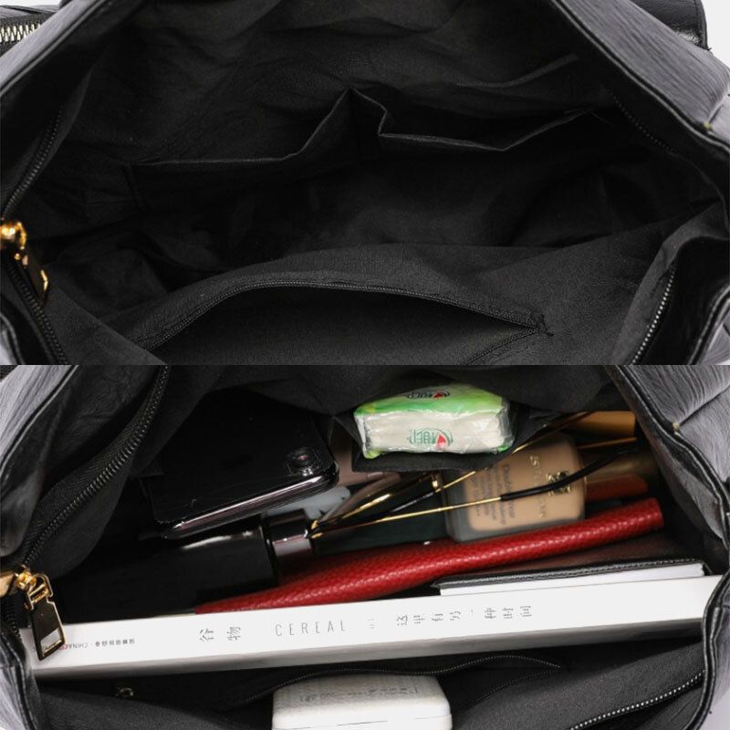 Frauen Pu-leder Große Kapazität Multi-pocket Elegant Tote Umhängetaschen Umhängetasche Handtasche