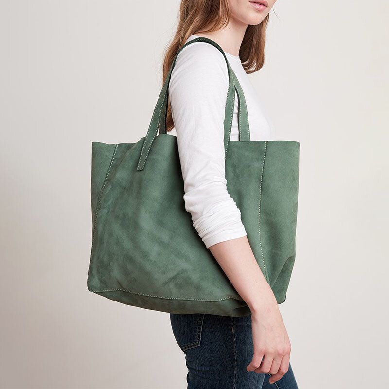 Frauen Pu-leder Lychee Muster Große Kapazität Umhängetasche Vintage Leichte Atmungsaktive Handtasche Tote