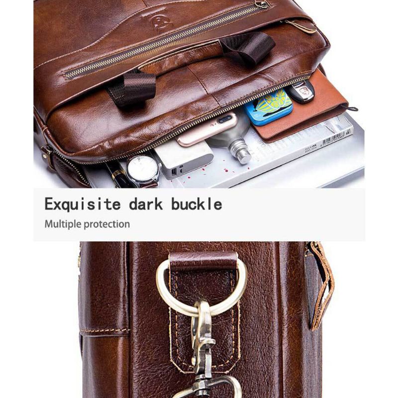 Herren-handtasche Aus Echtem Leder Business-tasche Laptoptasche Mit Großem Fassungsvermögen Für Das Büro