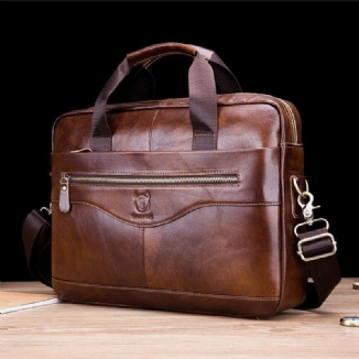 Herren-handtasche Aus Echtem Leder Business-tasche Laptoptasche Mit Großem Fassungsvermögen Für Das Büro