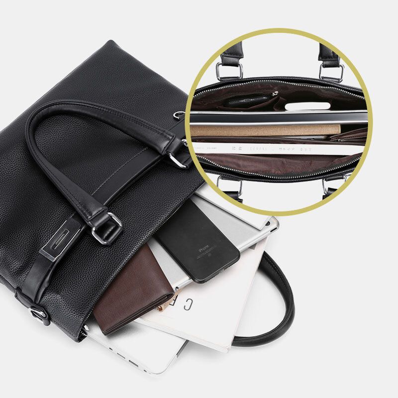 Herren Kunstleder Business 15.6 Zoll Laptoptasche Aktentasche Handtasche Umhängetasche