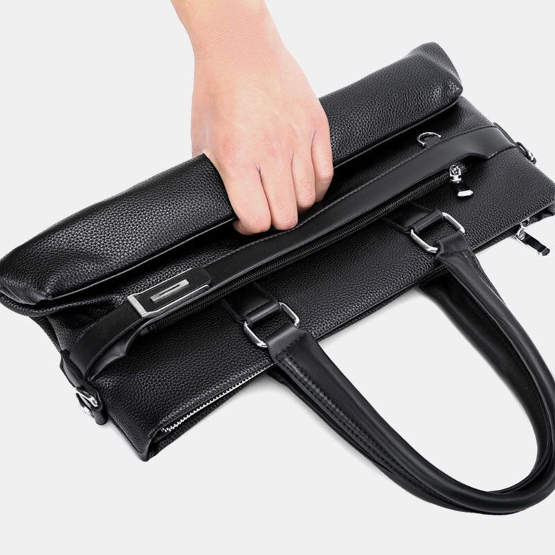 Herren Kunstleder Business 15.6 Zoll Laptoptasche Aktentasche Handtasche Umhängetasche