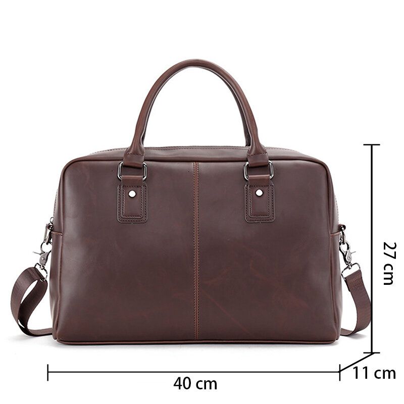 Herren Kunstleder Vintage Business Multifunktionale Handtasche Große Kapazität Aktentasche Umhängetasche