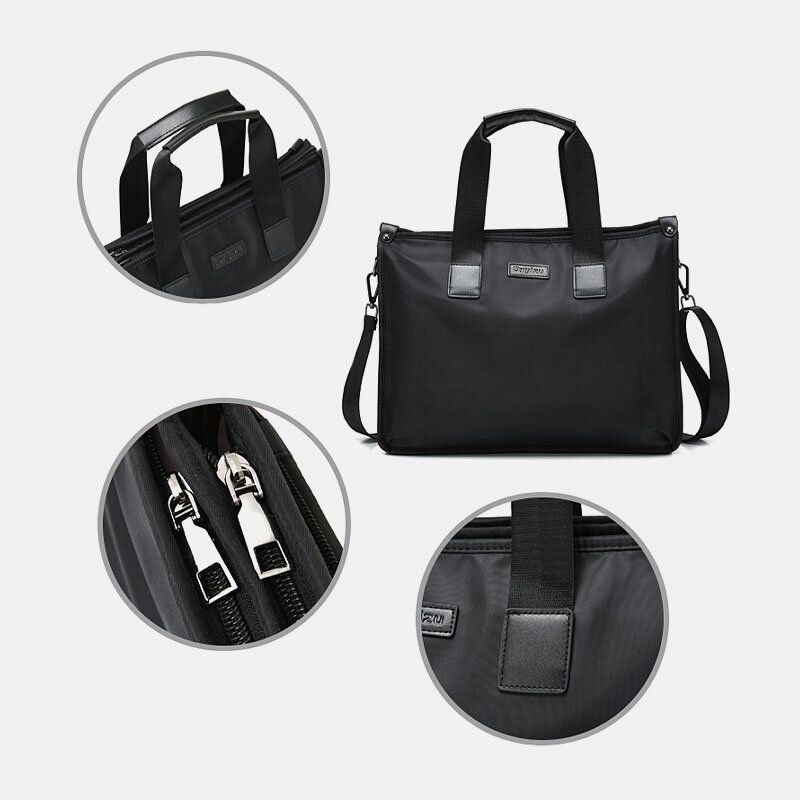 Herren Nylon Wasserdichte 14 Zoll Laptoptasche Mehrlagige Aktentaschen Handtasche Umhängetasche