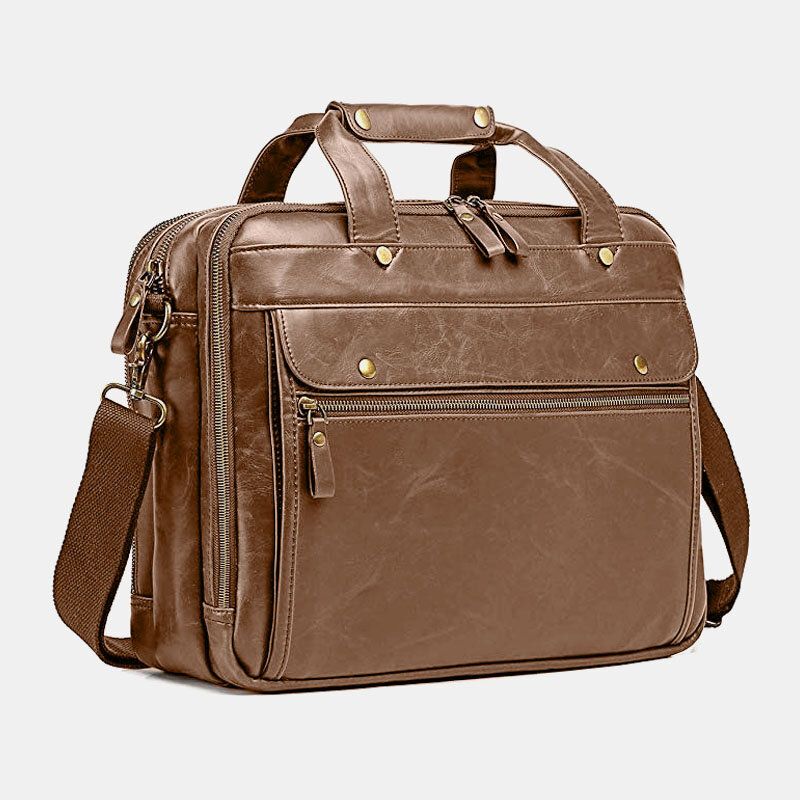 Herren Vintage Multi-pocket Messenger Bag Handtasche Umhängetasche Für Business