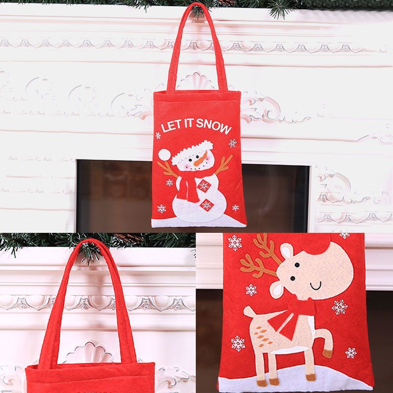 Kind Süß Festlich Weihnachten Weihnachtsmann Elch Muster Dekoration Süßigkeiten Snack Tasche Handtasche