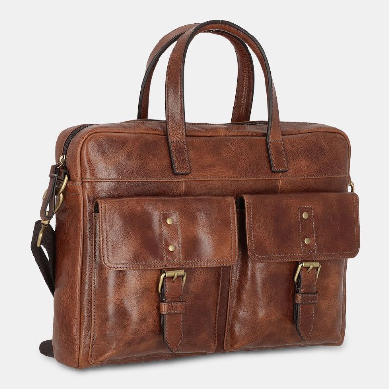 Männer Pu-leder Vintage Bussiness Vielseitige Multi-taschen Lehrertasche Aktentasche Multifunktions-umhängetasche Handtasche