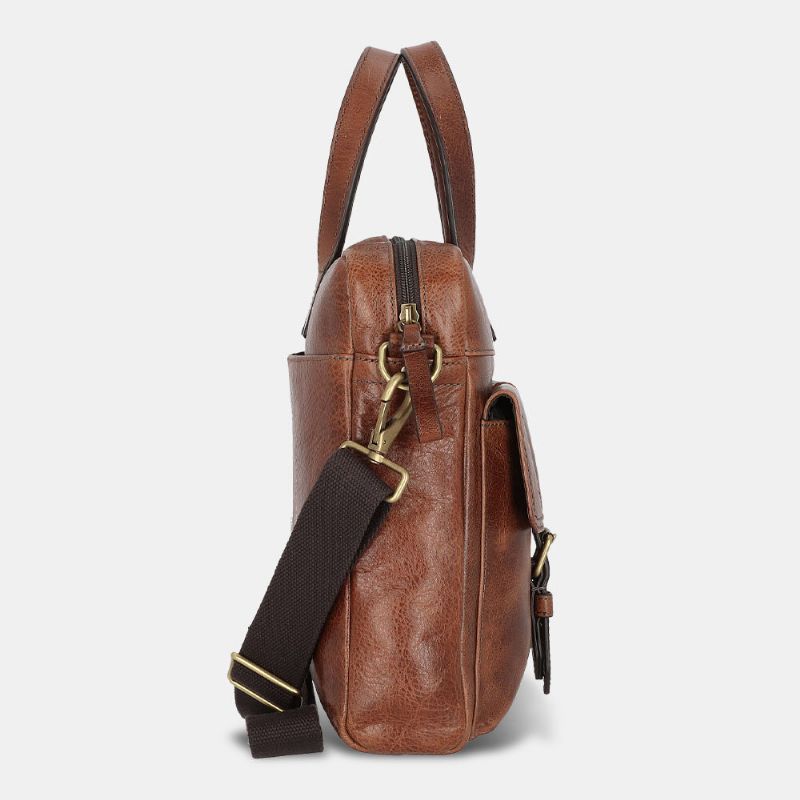 Männer Pu-leder Vintage Bussiness Vielseitige Multi-taschen Lehrertasche Aktentasche Multifunktions-umhängetasche Handtasche