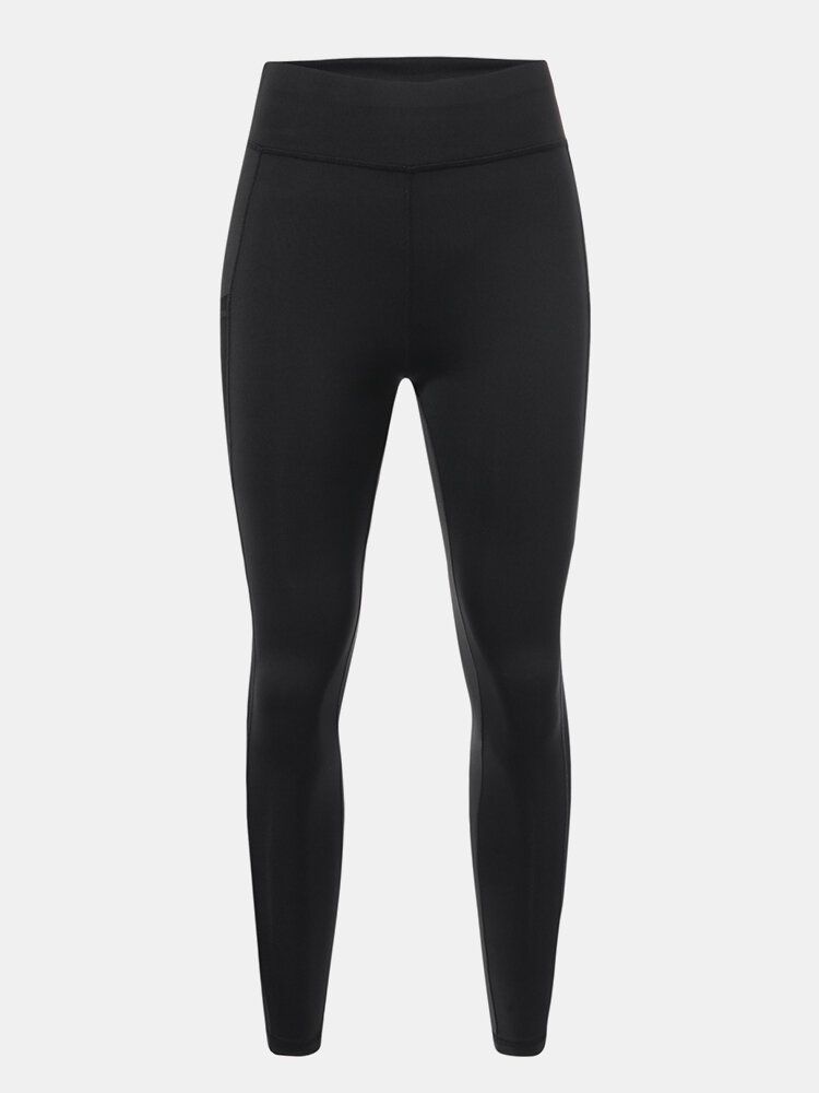 Damen Einfarbig Mesh Patchwork Hip Lift Sport Yoga Leggings