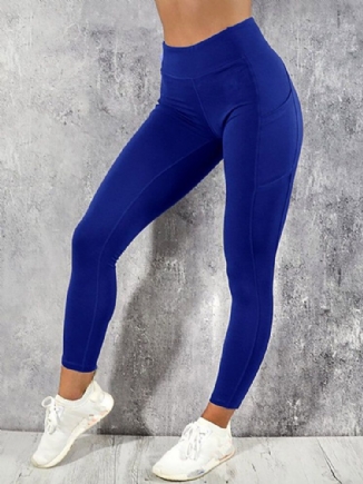 Damen Einfarbig Taschen Yoga Sport Figurbetonte Leggings