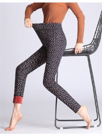 Schlanke Stretch-leggings Mit Blumenmuster