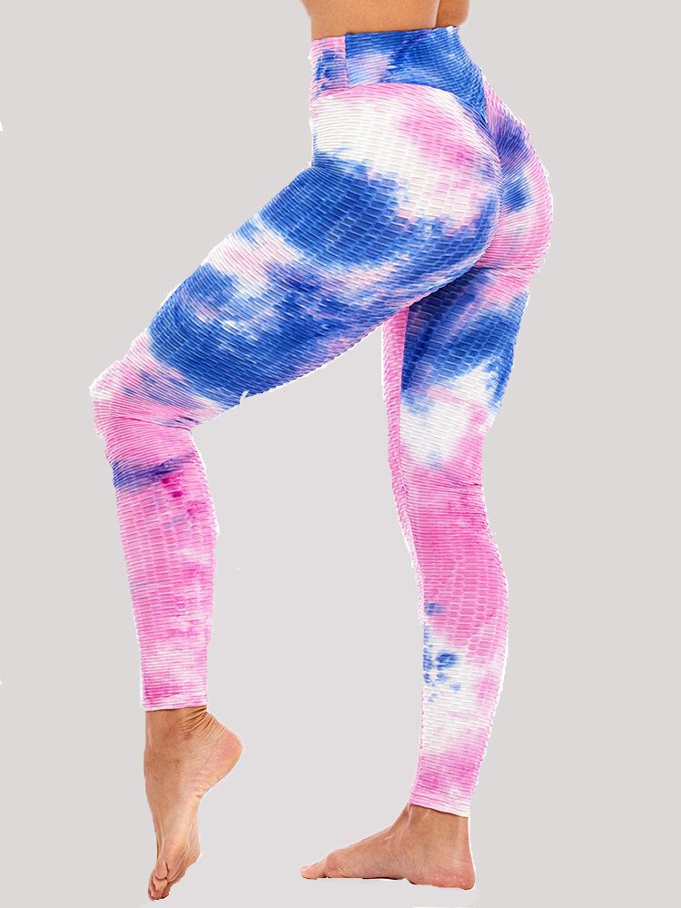 Tie-dye Random Print High Waist Slim Sport Yoga Casual Leggings Für Damen