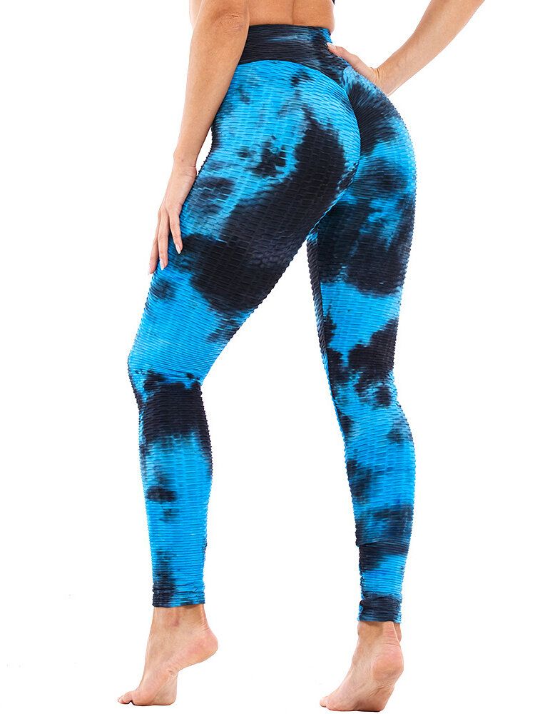 Tie-dye Random Print High Waist Slim Sport Yoga Casual Leggings Für Damen