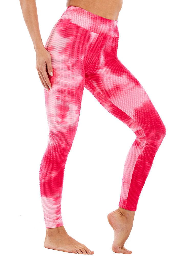 Tie-dye Random Print High Waist Slim Sport Yoga Casual Leggings Für Damen