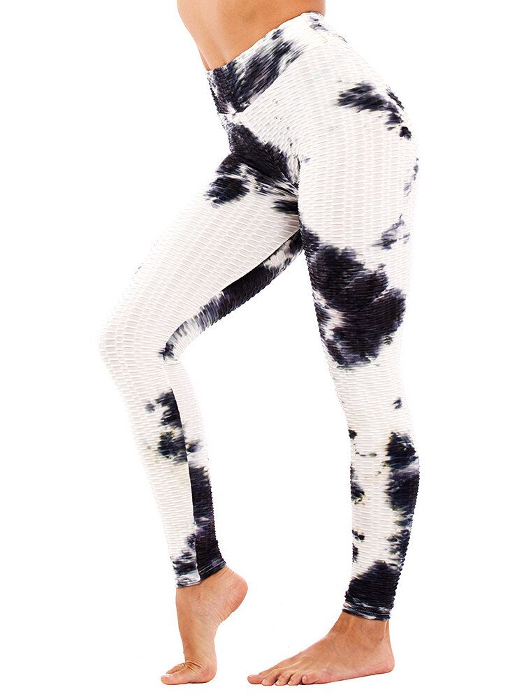 Tie-dye Random Print High Waist Slim Sport Yoga Casual Leggings Für Damen