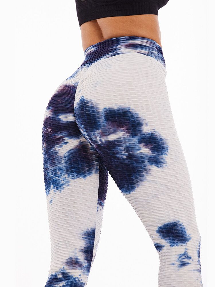 Tie-dye Random Print High Waist Slim Sport Yoga Casual Leggings Für Damen