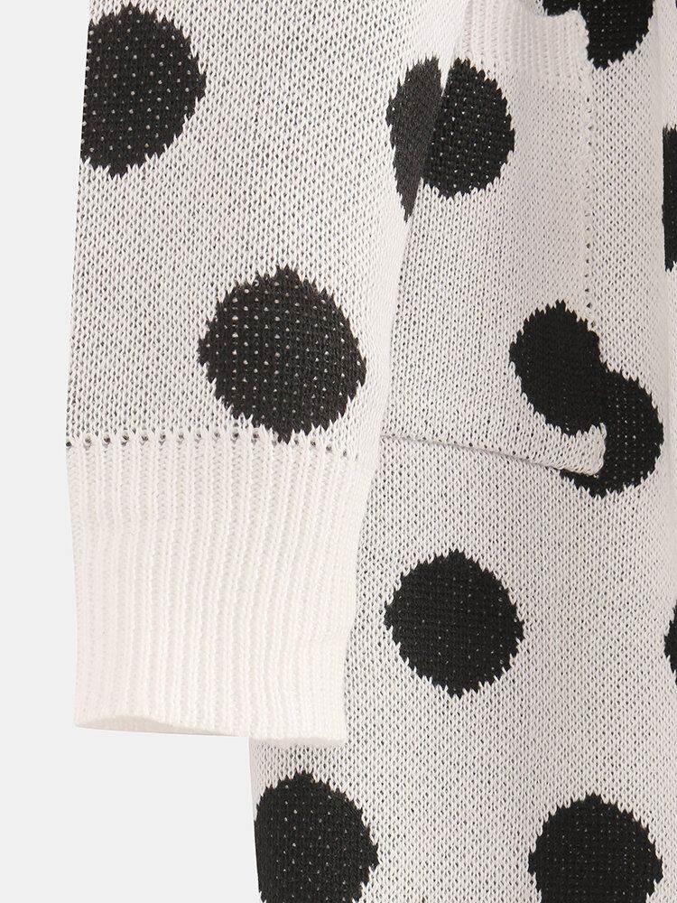 Damen Langarm Polka Dot Print Cardigans