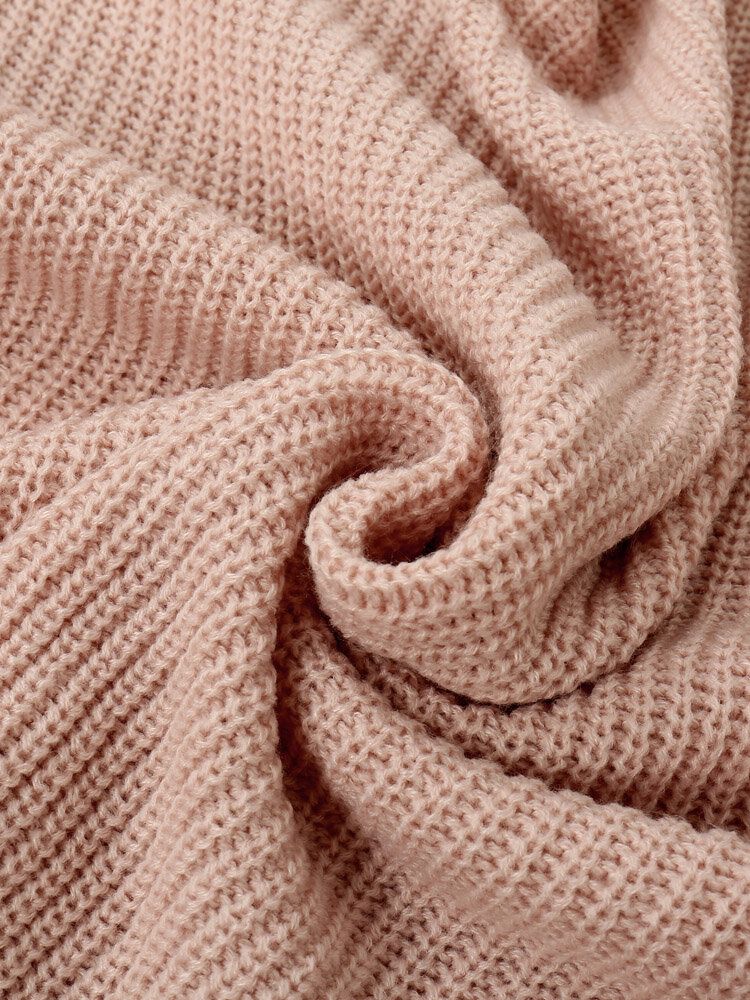 Damen Solide Einfache Mild Rosa Unregelmäßiger Saum Tägliche Kleidung Strickjacke