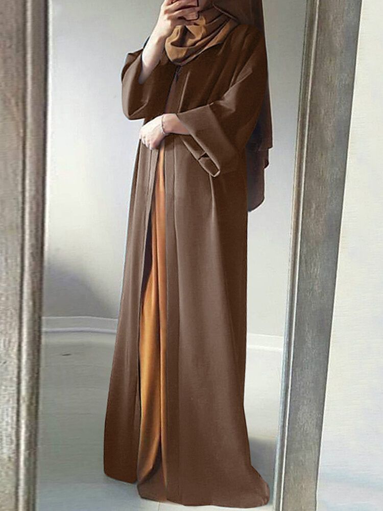 Frauen-weinlese-normallack-lose Beiläufige Strickjacke Abaya Kaftan Langarm-robe