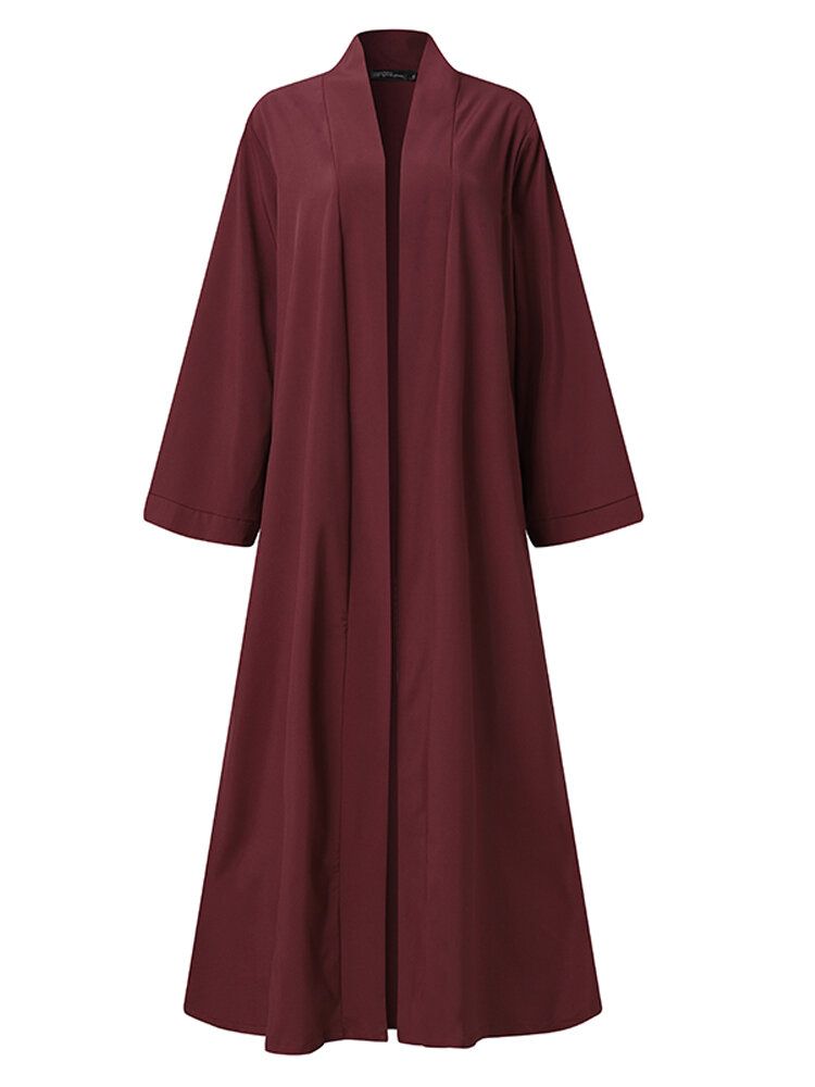 Frauen-weinlese-normallack-lose Beiläufige Strickjacke Abaya Kaftan Langarm-robe